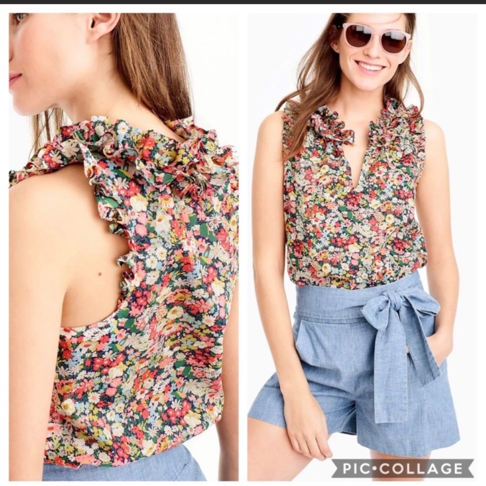 J Crew liberty fabric floral top